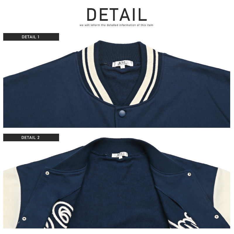 スタジャンメンズ半袖カレッジロゴ刺繍ワッペン【T/Cミニ裏毛カレッジロゴ刺繍半袖カットスタジャン】カットスタジャンアップリケエンブレムルーズゆったりカジュアルアメカジストリート 11