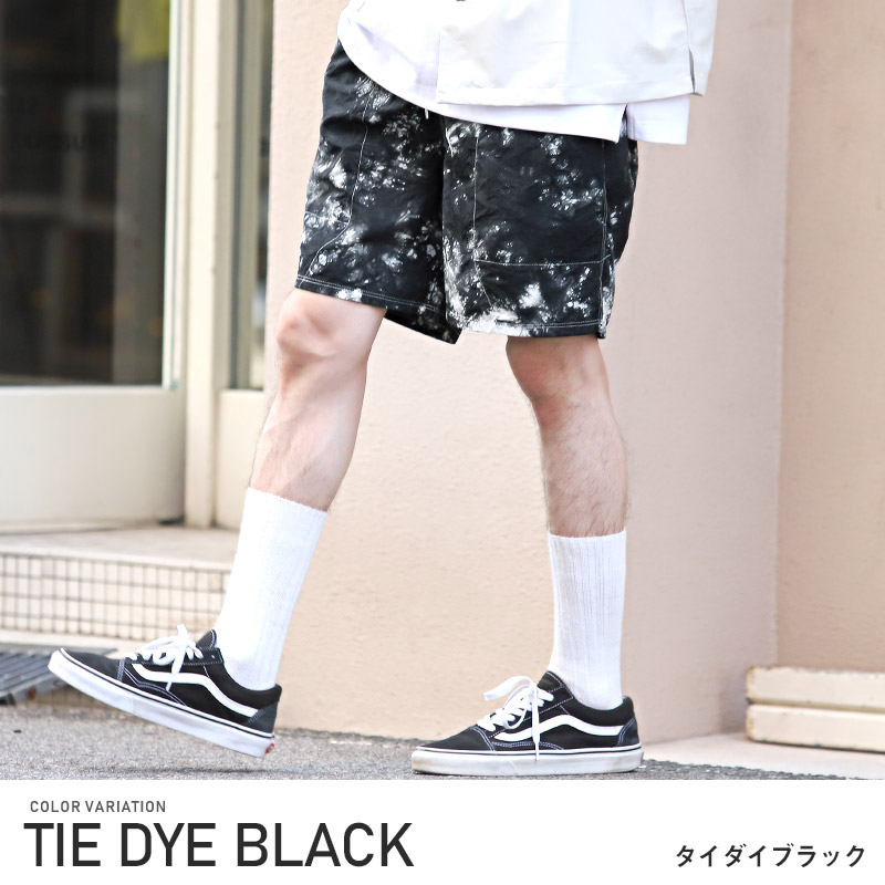 ショートパンツ メンズ ナイロンパンツ イージー 軽量 タイダイ染め