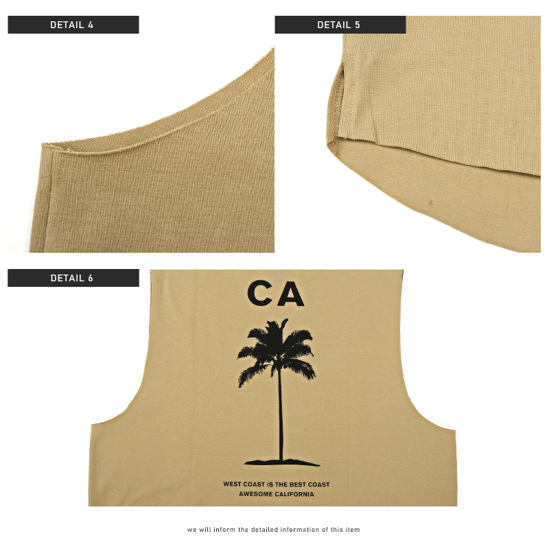 ノースリーブTシャツメンズロゴバックプリントカットオフ【CALIFORNIAバックプリントカットオフノースリーブTシャツ】袖なし切りっぱなし綿コットンサーフ系アメカジ西海岸春夏ビター系BITTER 11