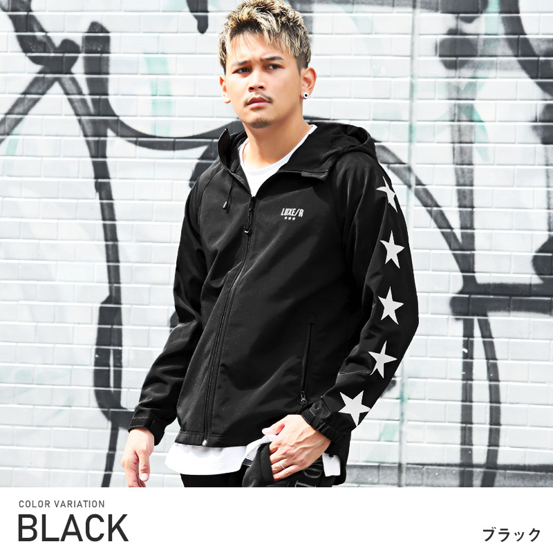 セール マウンテンパーカー メンズ 高密度 タフタ 防風 星 ロゴ