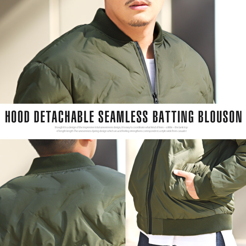 MA-1ジャケット メンズ 中綿ジャケット ブルゾン シームレス 暖か 冬の