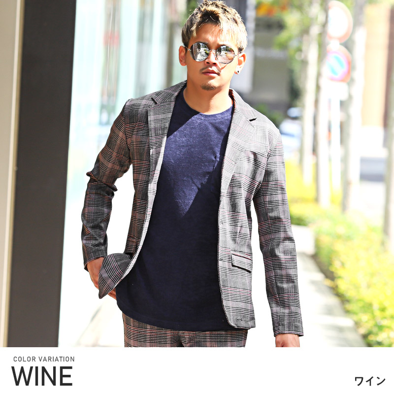 セール テーラードジャケット メンズ ジャケット チェック柄 総柄