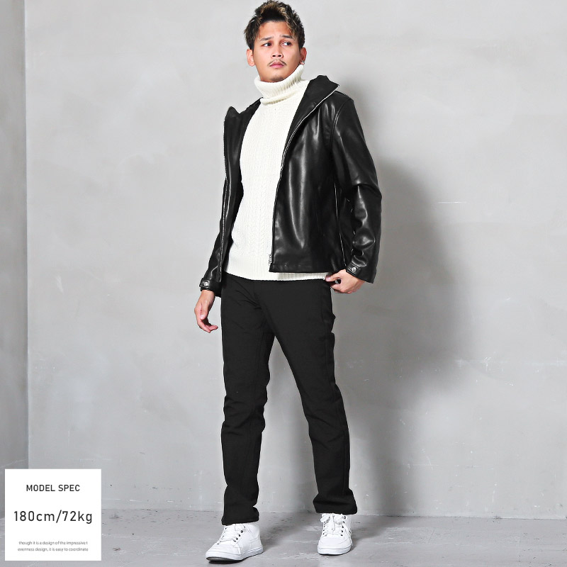 美品✦JAEGAR レザージャケット F 黒ブラック ハイネック
