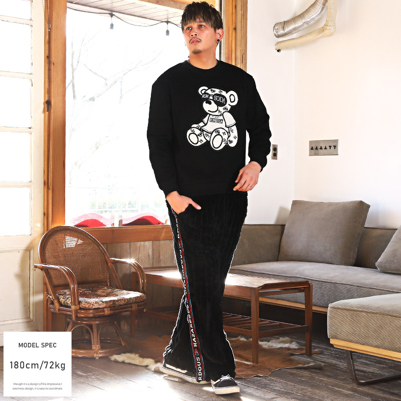 お買得❗️【PGG】 ストレッチファー起毛パンツ（MENS） セール イージーパンツ メンズ フェイクファー サイドロゴ 暖か 冬