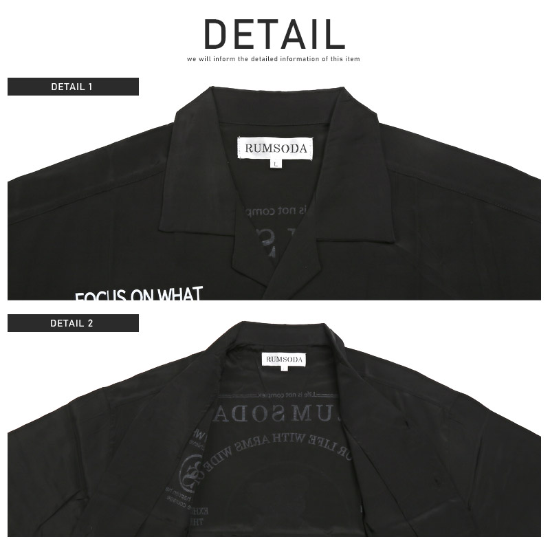 セール 半袖シャツ メンズ オープンカラー 開襟 テディベア クマ ロゴ バックプリント オーバーサイズ カジュアル 白 黒｜lux-style｜15