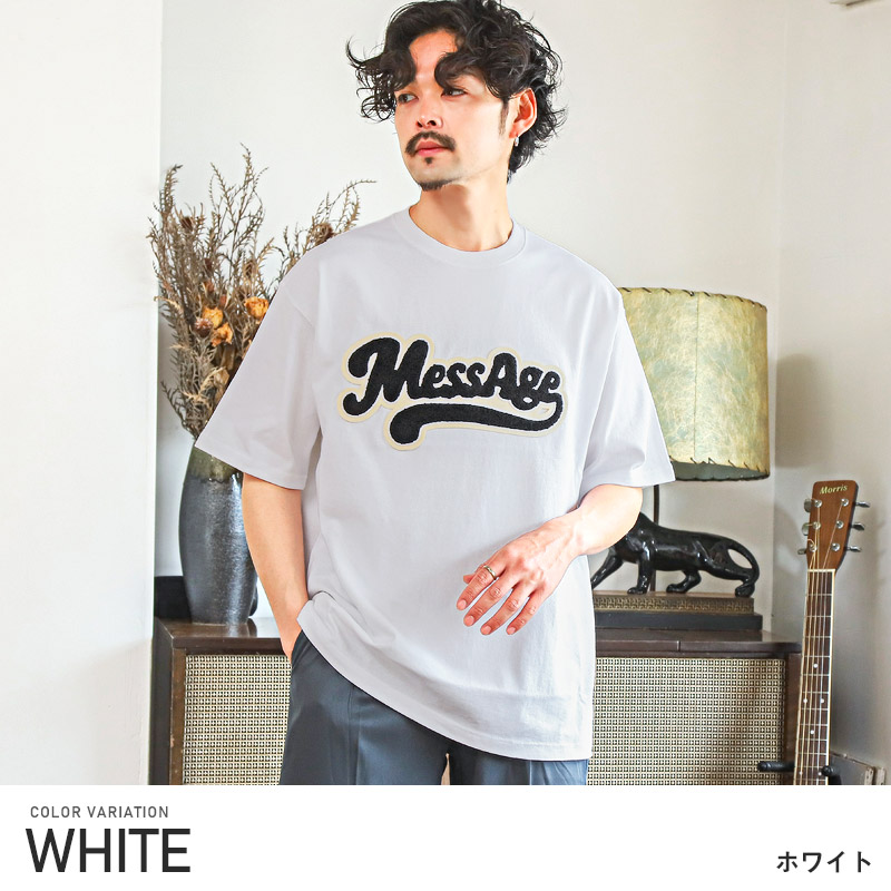セール Tシャツ メンズ レディース 半袖 ロゴ サガラ刺繍 オーバーサイズ ヘビーウェイト ストリート｜lux-style｜02