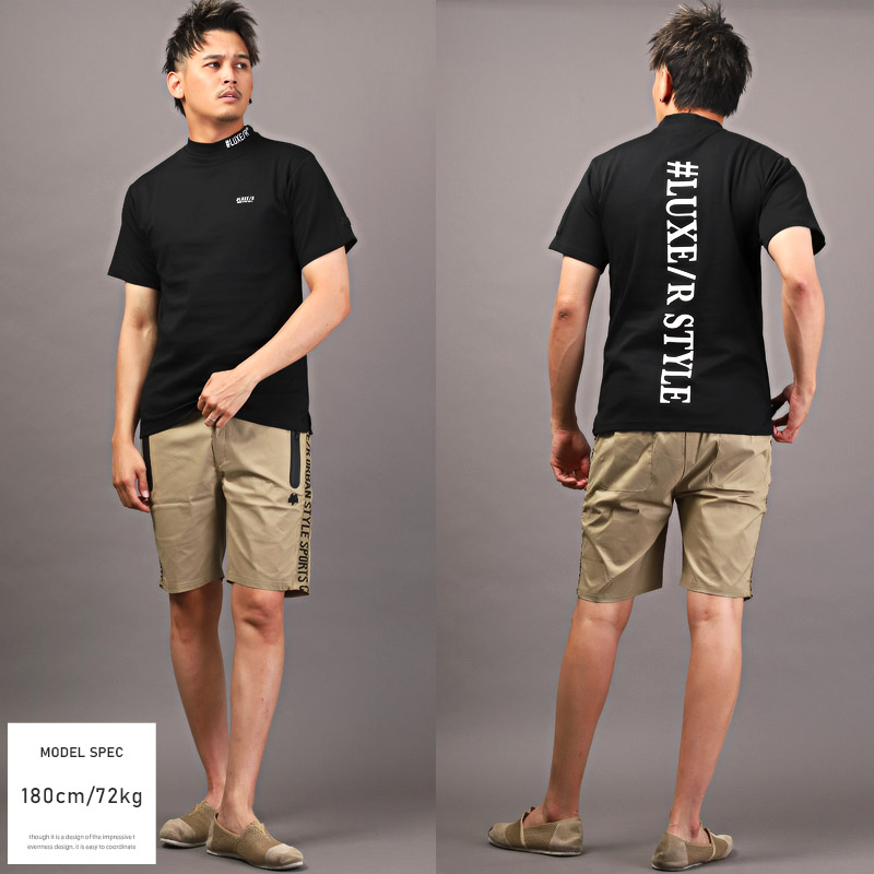 セール Tシャツ メンズ 半袖 モックネック ゴルフウェア ロゴ