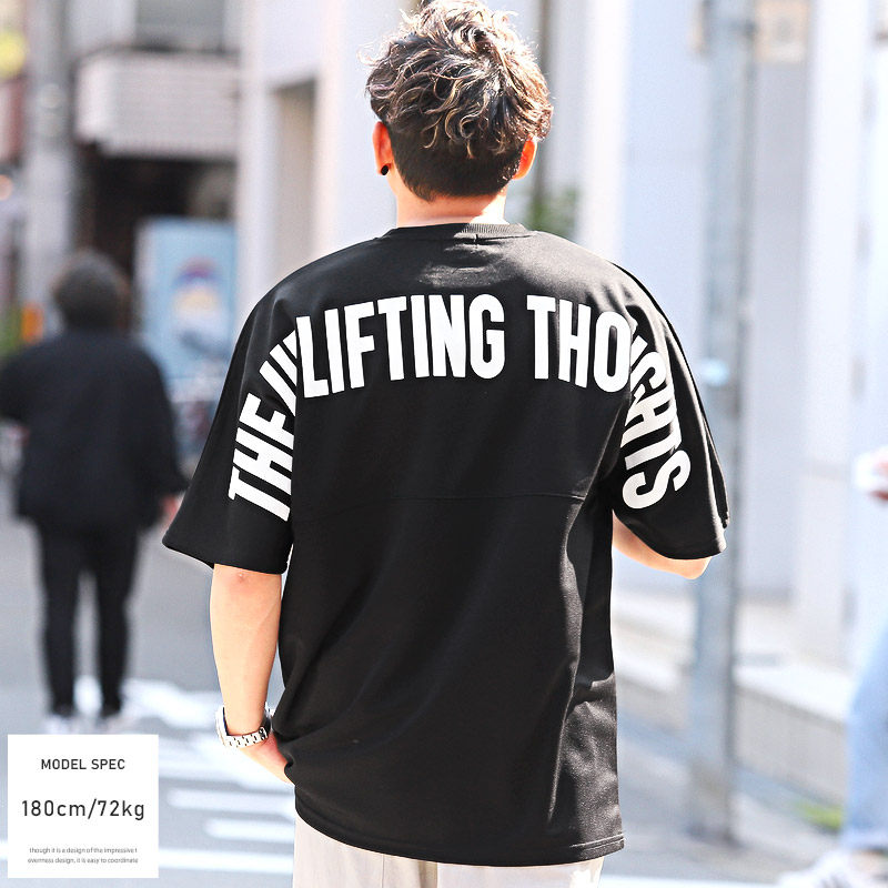 セール Tシャツ メンズ 半袖 ビッグシルエット ポンチ ロゴ 発泡