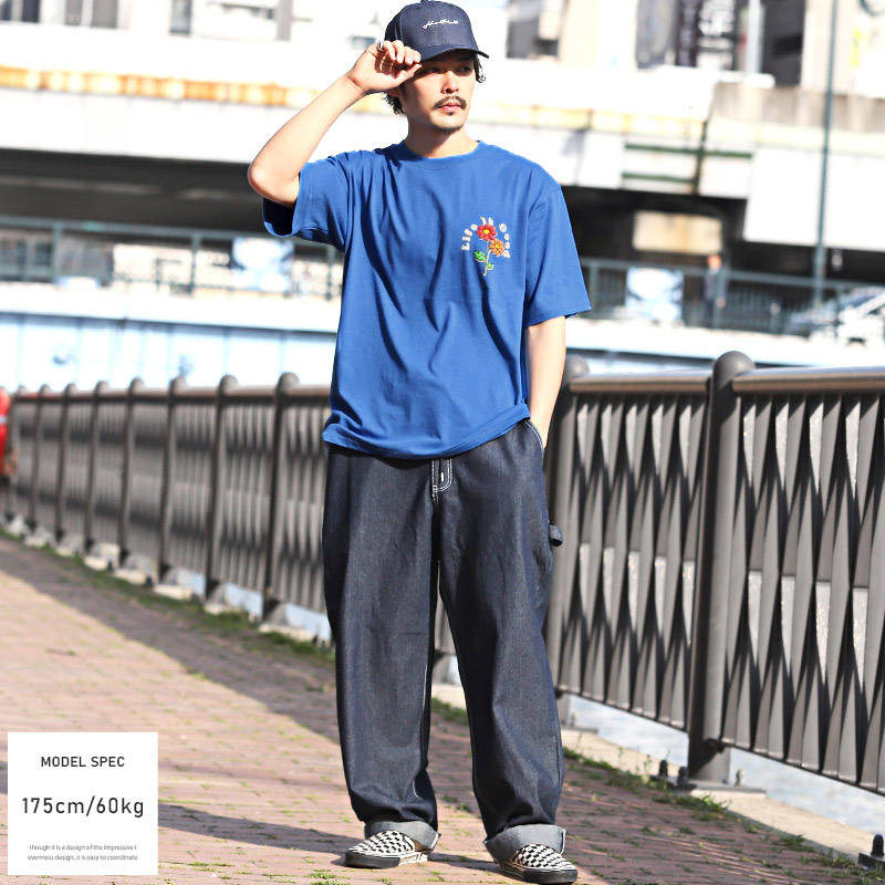 Tシャツ メンズ 半袖 グラフィック ロゴ フラワー 発泡プリント