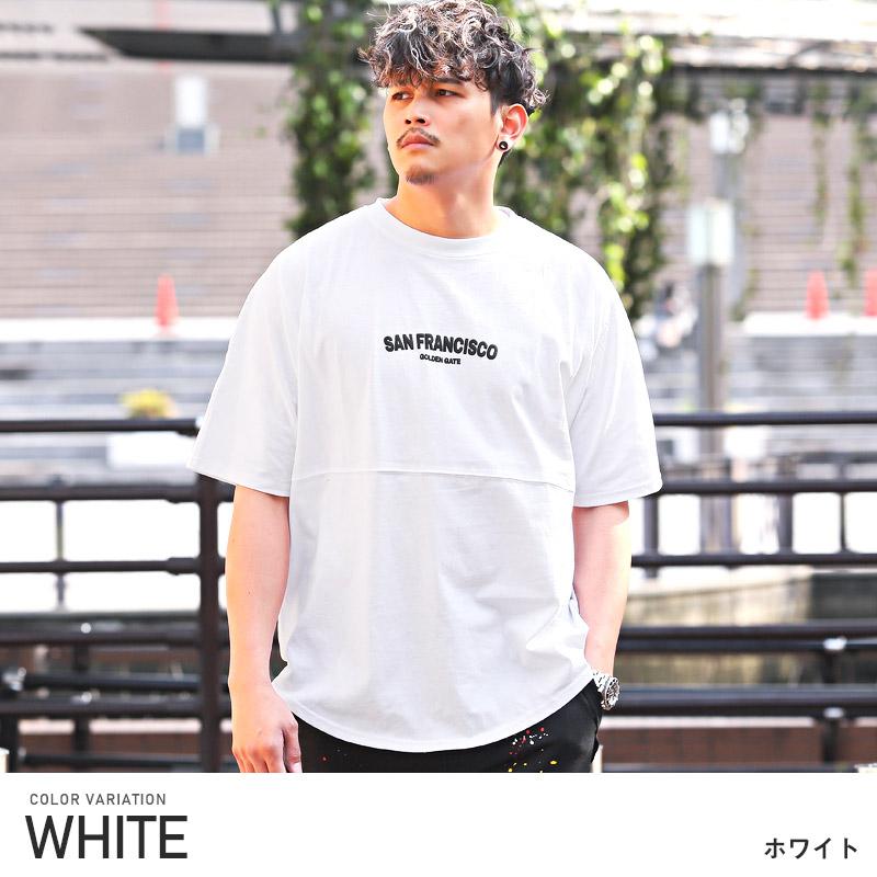 Tシャツ メンズ 半袖 ビッグシルエット バック ロゴ 発泡プリント カットソー ゆったり ストリート 韓国｜lux-style｜02