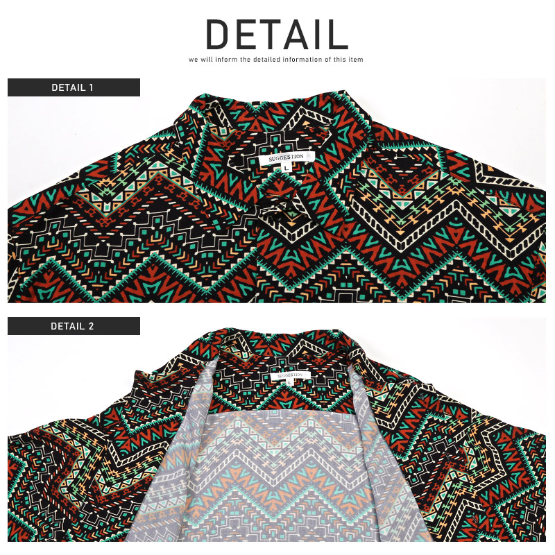 オープンカラーシャツ メンズ レディース レーヨン 半袖 総柄 ビッグシルエット 幾何学模様 モード｜lux-style｜11
