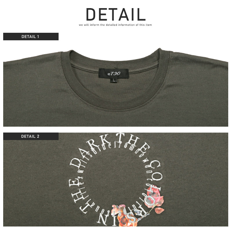 セール Tシャツ メンズ 半袖 オーバーサイズ 刺繍 ロゴ バックプリント 薔薇 フラワー ストリート｜lux-style｜11