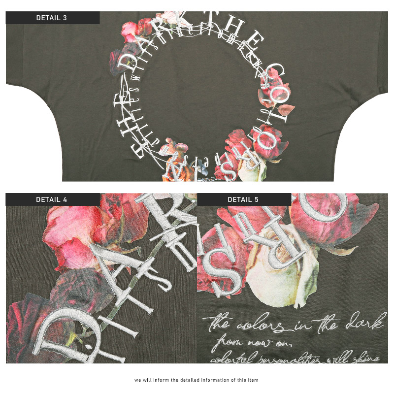 セール Tシャツ メンズ 半袖 オーバーサイズ 刺繍 ロゴ バックプリント 薔薇 フラワー ストリート｜lux-style｜12