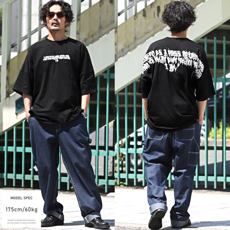 セール Tシャツ メンズ 半袖 ビッグシルエット ロゴ 発泡プリント カットソー ゆったり ストリート 韓国｜lux-style｜08
