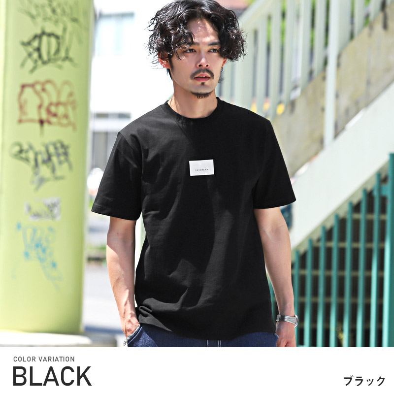 Tシャツ メンズ 半袖 ロゴ プリント ボックスロゴ クルーネック カットソー 白 黒 カジュアル｜lux-style｜02