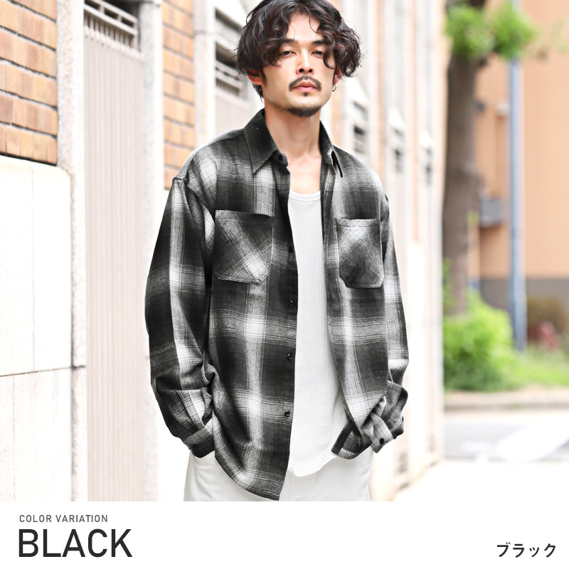 長袖シャツ メンズ チェックシャツ ネルシャツ チェック柄 総柄