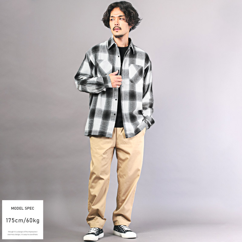 長袖シャツ メンズ チェックシャツ ネルシャツ チェック柄 総柄