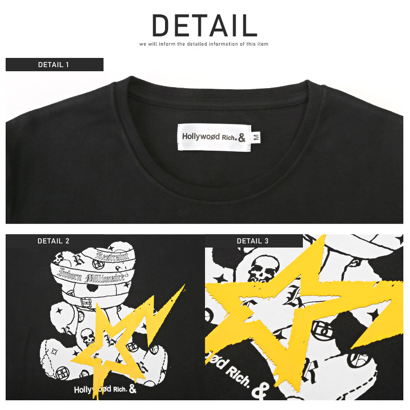 ロンT メンズ 長袖 Tシャツ バックプリント ロゴ ベア クマ
