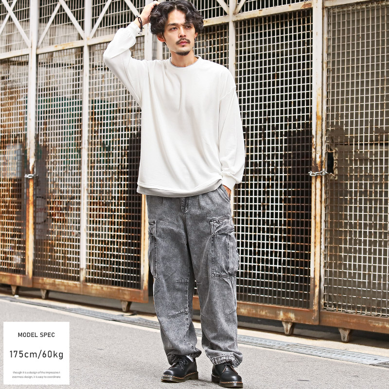トレーナー メンズ スウェット ビッグシルエット フェイクレイヤード