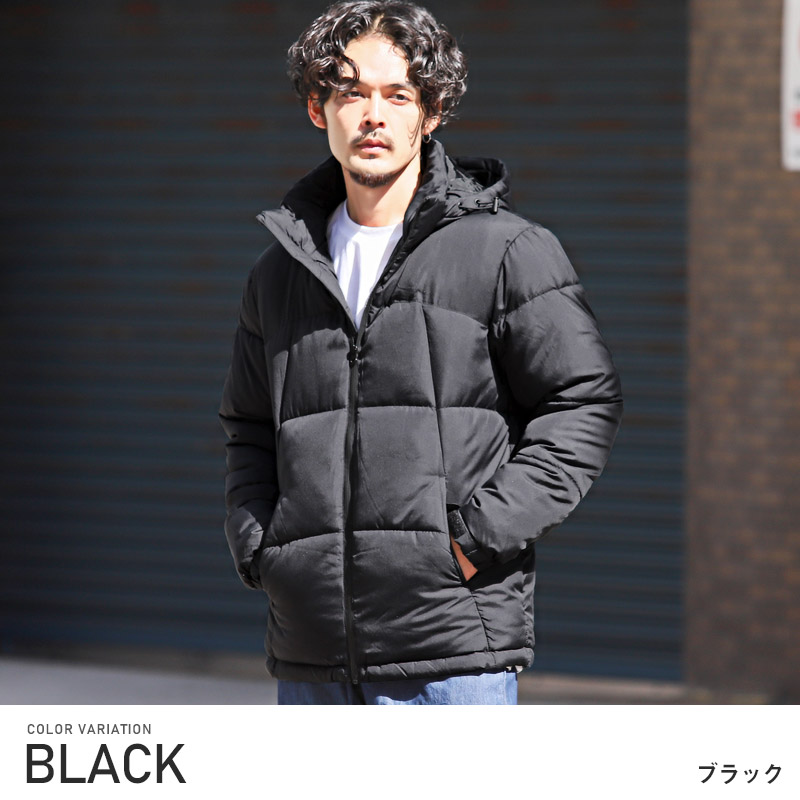 中綿ジャケット メンズ ブルゾン フード フェイクダウン 暖か 防寒