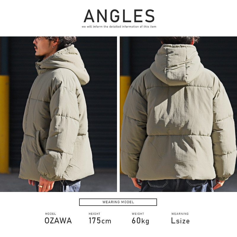 中綿ジャケット メンズ ジャケット ブルゾン フード 暖か 防寒 無地