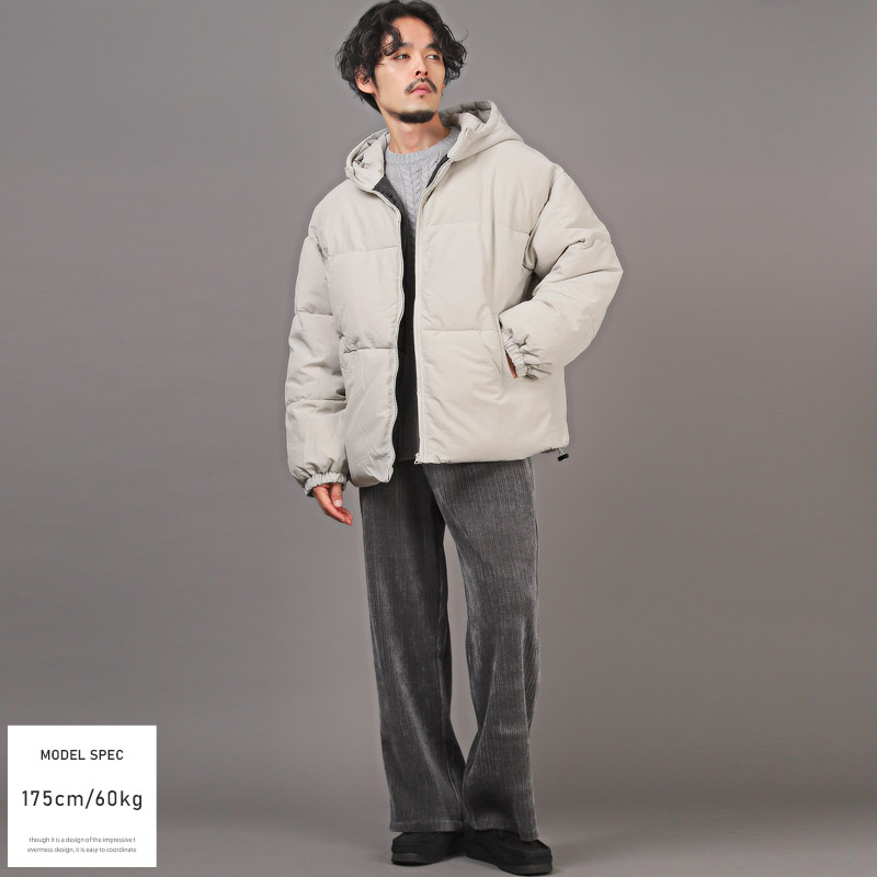 中綿ジャケット メンズ ジャケット ブルゾン フード 暖か 防寒 無地