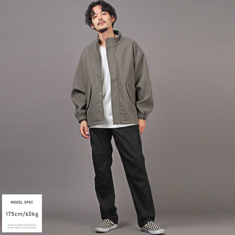 ブルゾン メンズ ウールライク M-65 ミリタリー ジャケット 暖か 無地