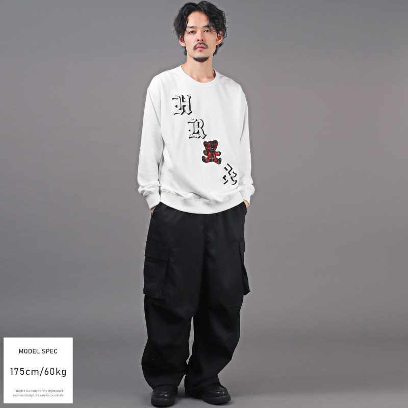 トレーナー メンズ スウェット ベア クマ ロゴ サガラ刺繍 アップリケ