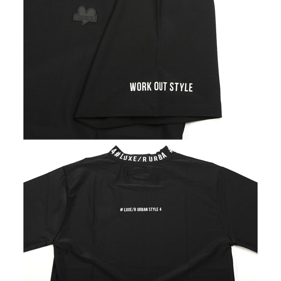 Tシャツ メンズ 半袖 モックネック ゴルフウェア ロゴ ストレッチ 伸縮 接触冷感 速乾｜lux-style｜14