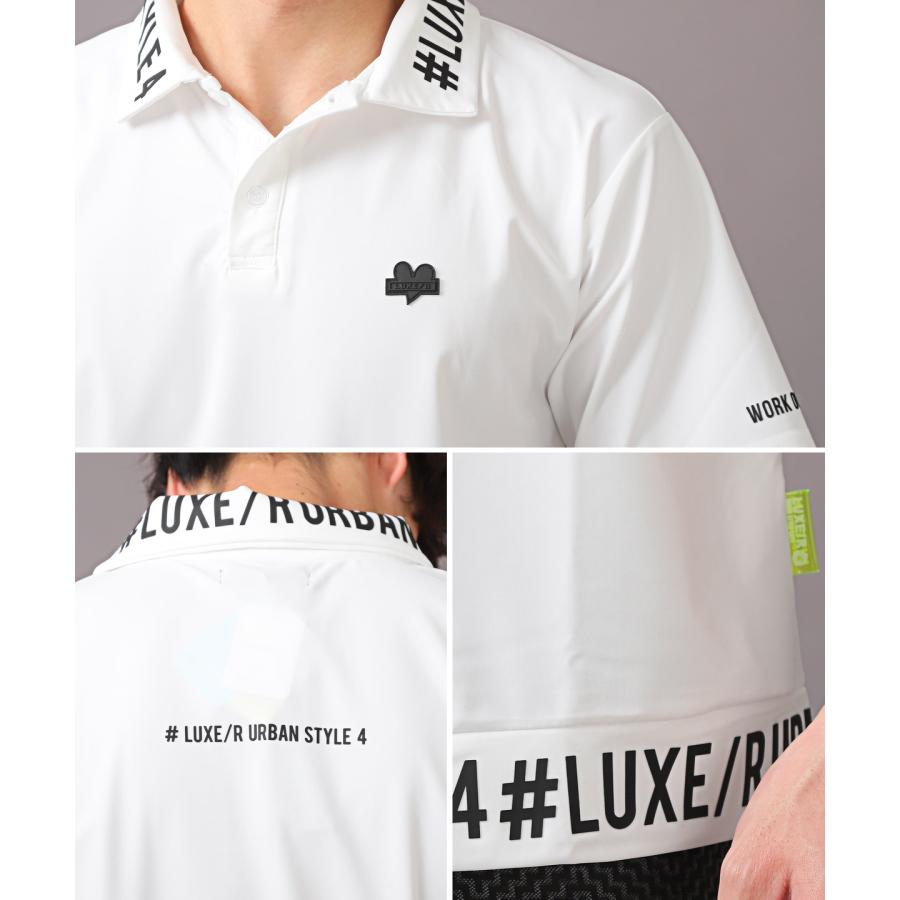 ポロシャツ 半袖 メンズ ゴルフウェア 接触冷感 吸水速乾 ロゴ ストレッチ スポーティ｜lux-style｜11