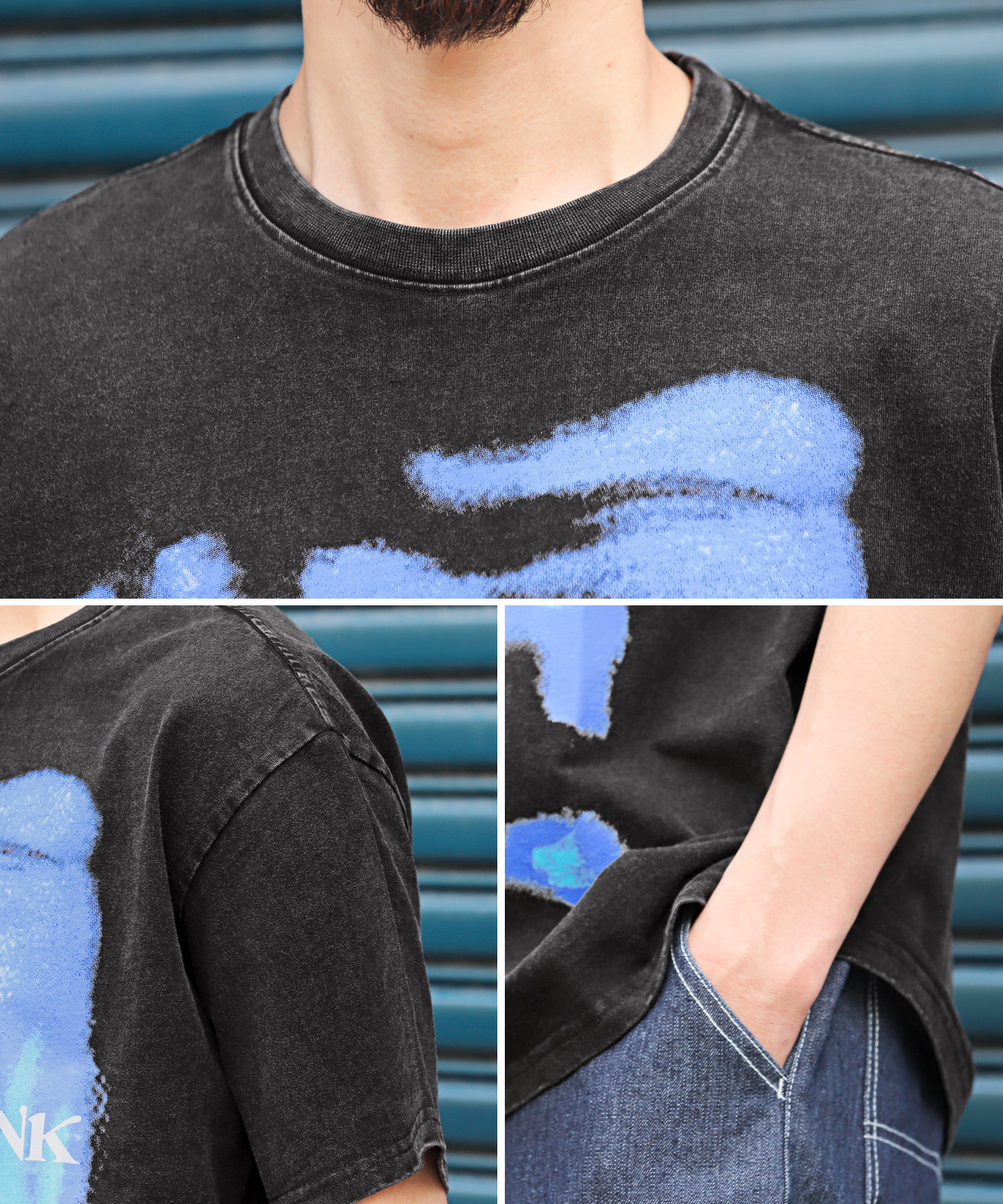 Tシャツ 半袖 メンズ グラフィック プリント ヴィンテージ風 色落ち