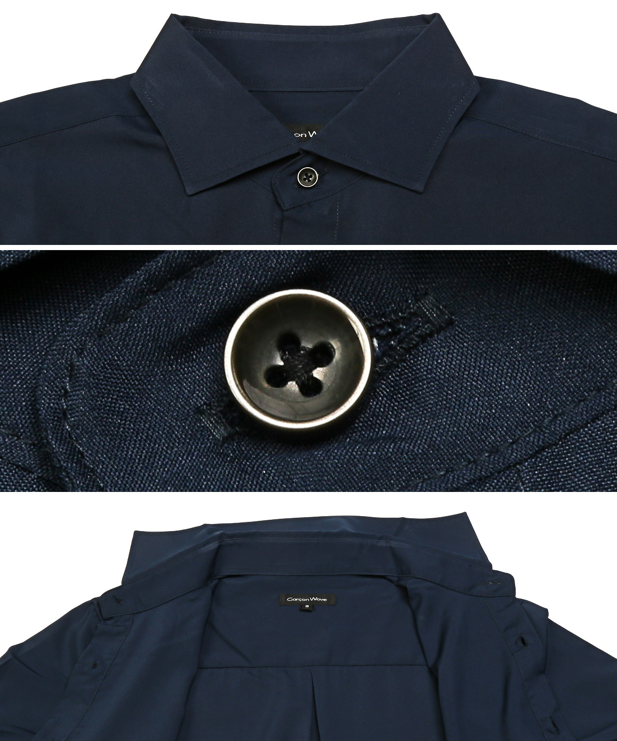 長袖シャツ メンズ ホリゾンタルカラー 無地 接触冷感 クール 日本製