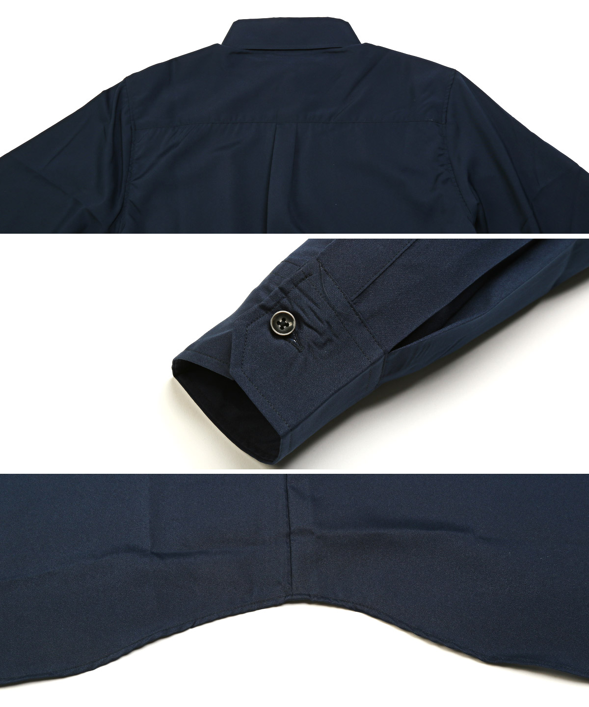 長袖シャツ メンズ ホリゾンタルカラー 無地 接触冷感 クール 日本製