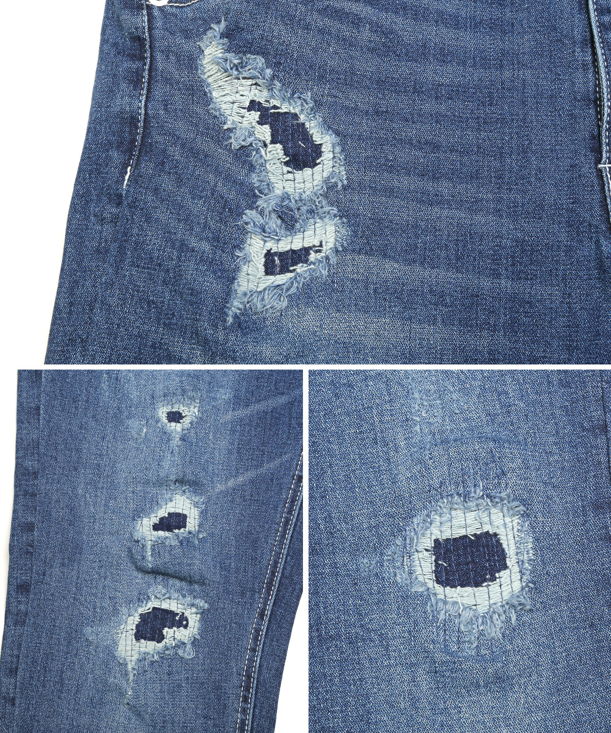 ア*パ様 ★雰囲気抜群‼️神サイズ★MINEDENIME ダメージ加工 スキニー mnmlダメージ加工スキニーデニムライトブルー