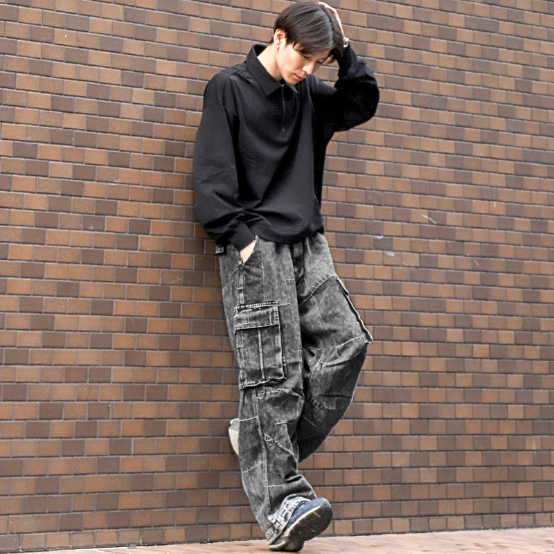 デニムパンツ カーゴパンツ デニムカーゴパンツ メンズ ケミカル