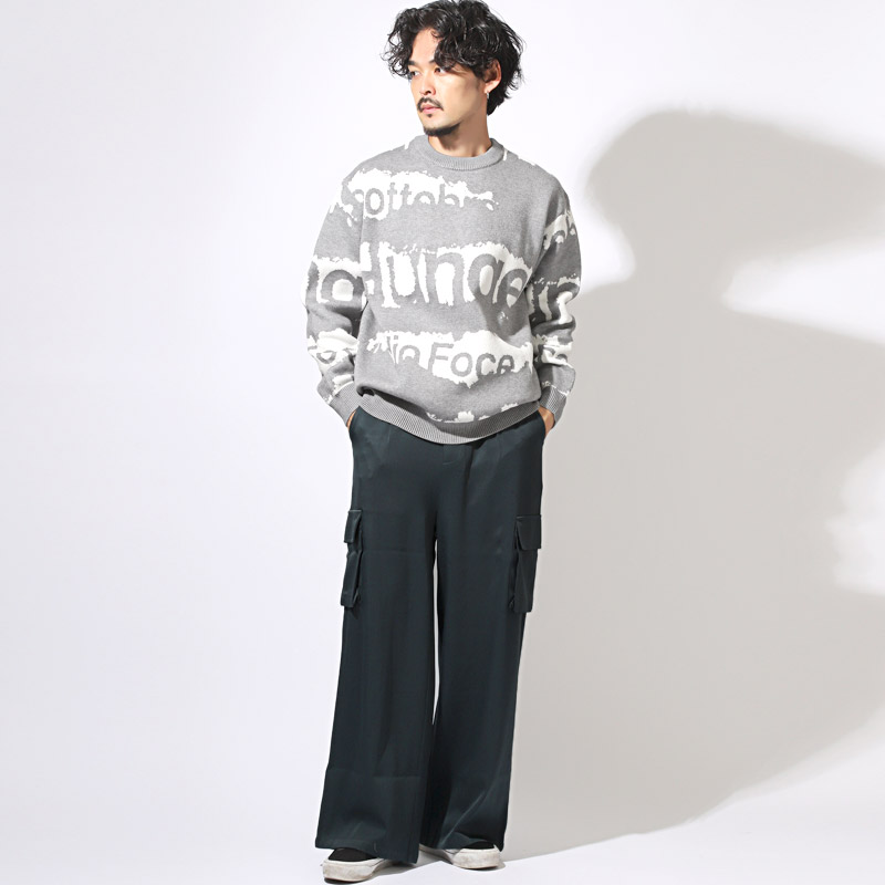 カーゴパンツ メンズ ワイドパンツ ボトムス 無地 ストレート 春 秋 冬