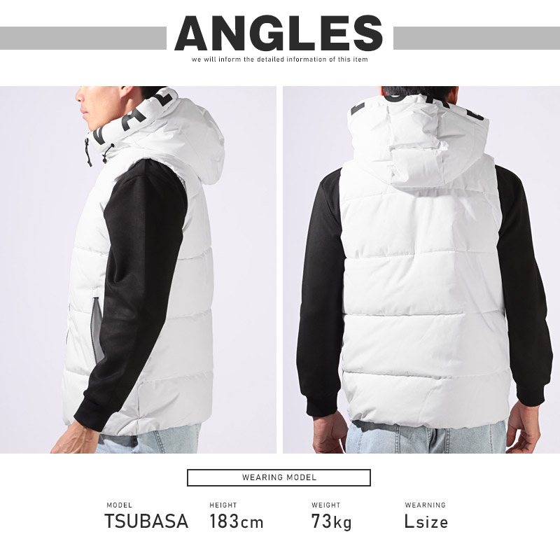 中綿ベスト メンズ レディース ベストジャケット 大きいサイズ フード