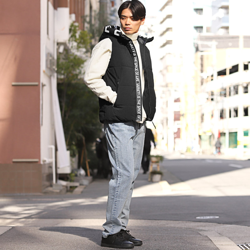 中綿ベスト メンズ レディース ベストジャケット 大きいサイズ フード