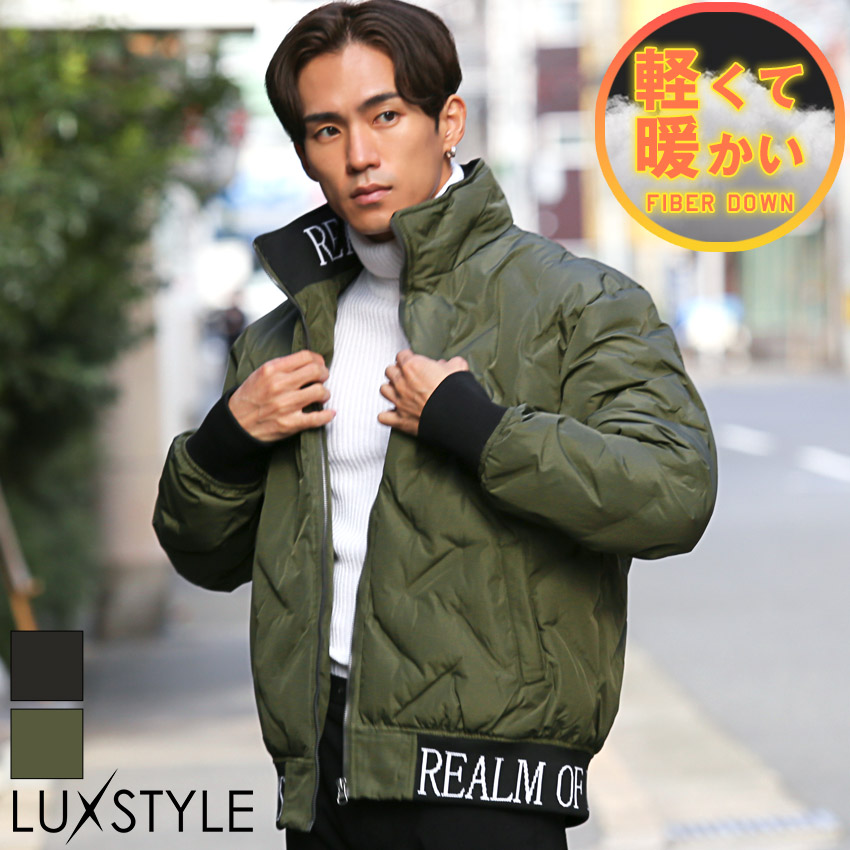 中綿ジャケット メンズ レディース ブルゾン フェイクダウン 暖か あったか ロゴテープ 厚手 冬【圧着キルトスタンドブルゾン】 aa-3405 中綿ジャケット メンズ レディース ブルゾン フェイクダウン 暖か