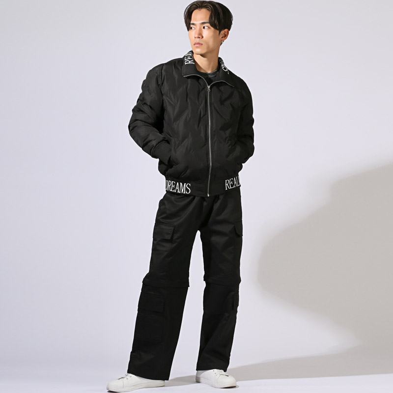 中綿ジャケット メンズ レディース ブルゾン フェイクダウン 暖か あったか ロゴテープ 厚手 冬【圧着キルトスタンドブルゾン】 aa-3405 中綿ジャケット メンズ レディース ブルゾン フェイクダウン 暖か