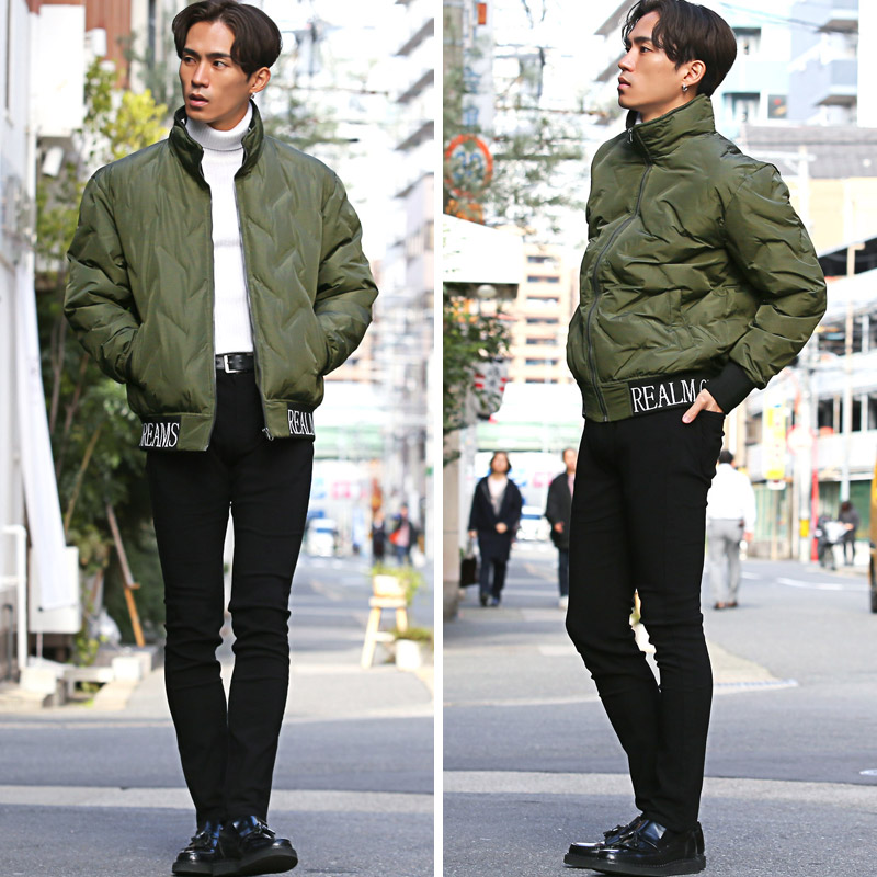 中綿ジャケット メンズ レディース ブルゾン フェイクダウン 暖か