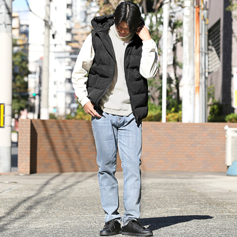 中綿ベスト メンズ レディース ファイバーダウン ダウンベスト ベスト