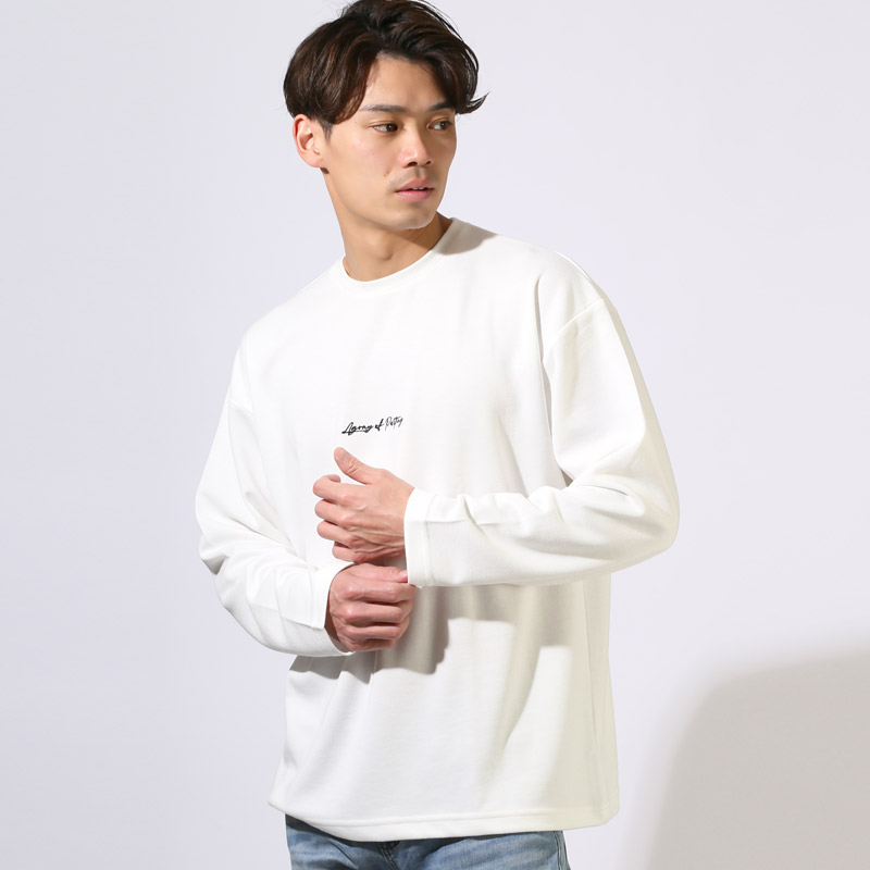 HWY 長袖Tシャツ ロンT 白 M 袖プリント バックプリント 胸ワンポイント HWY 長袖Tシャツ ロンT 白 M 袖プリント バックプリント 胸ワン