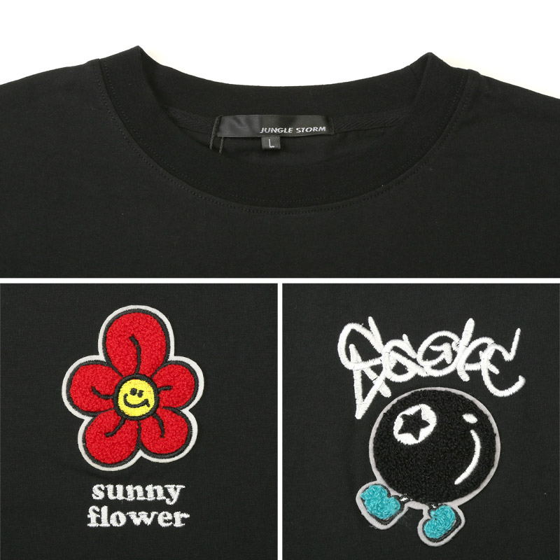 ロンT 長袖Tシャツ Tシャツ 長袖 メンズ ロングスリーブ 刺繍 サガラ