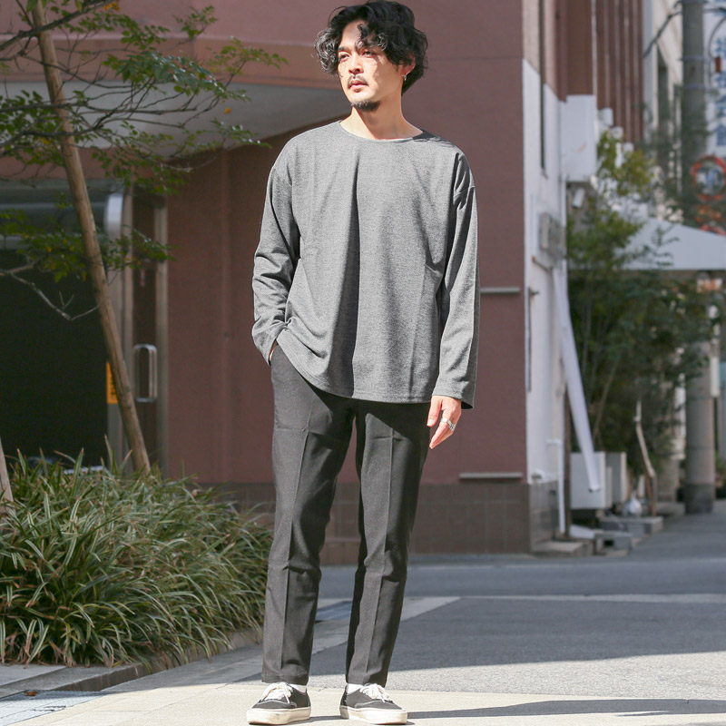 ロンT Tシャツ トップス カットソー メンズ バスクシャツ 長袖 ロング
