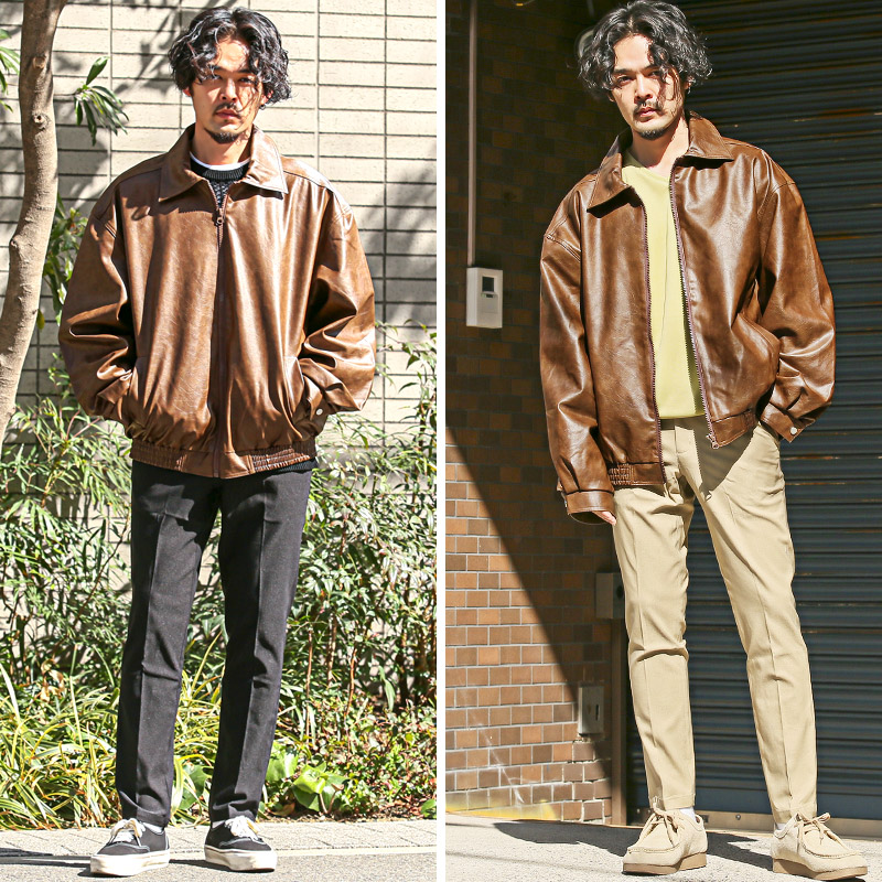 ブルゾン ジャケット PUレザー レザージャケット レザーブルゾン