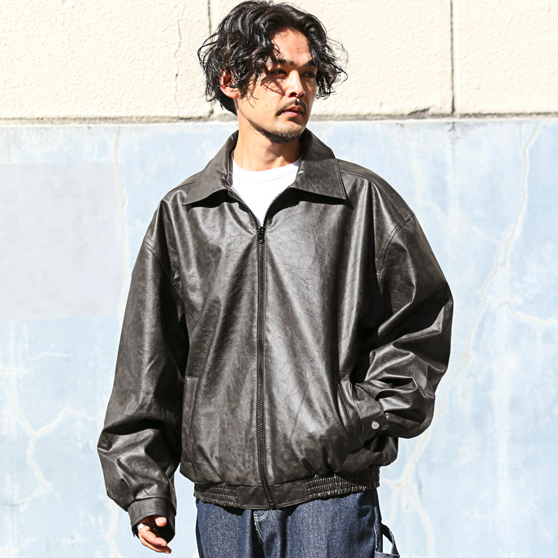 ブルゾン ジャケット PUレザー レザージャケット レザーブルゾン