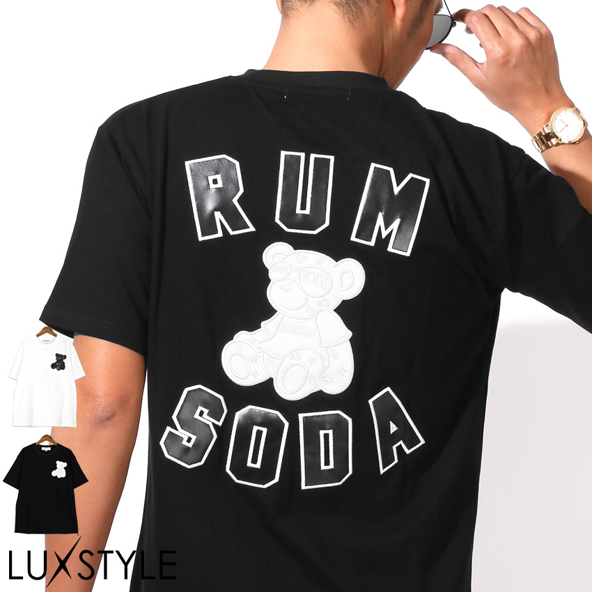 RUMSODA ラムソーダ RUMSODA ラムソーダ Tシャツ 半袖 トップス カットソー メンズ ブランド バックプリント PUレザー aa-3508 | 
