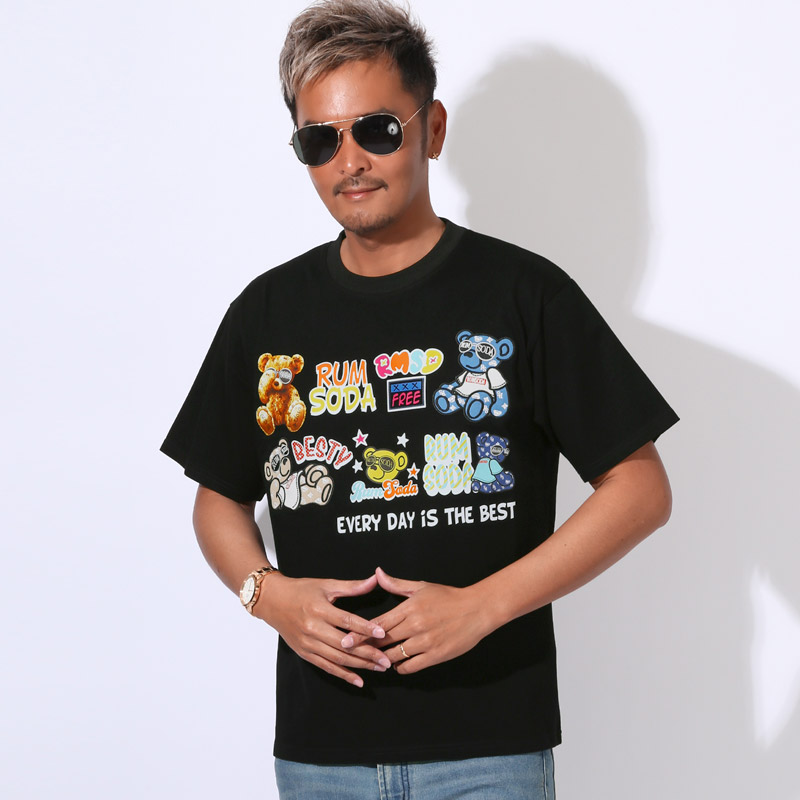 RUMSODA ラムソーダ Tシャツ 半袖 トップス カットソー メンズ ブランド ロゴ アップリケ クマ テディベア aa-3510 |  | 02