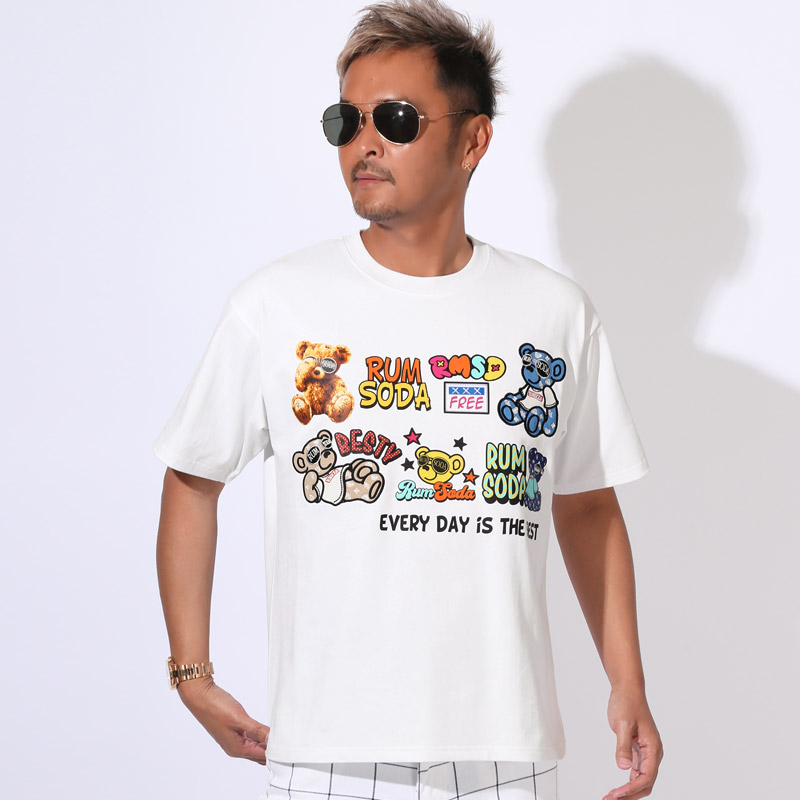 RUMSODA ラムソーダ Tシャツ 半袖 トップス カットソー メンズ ブランド ロゴ アップリケ クマ テディベア aa-3510 |  | 01